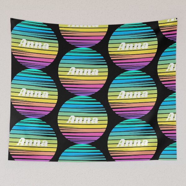 Item preview, Anna | Anna Colorful Name | Sunset Beach | Cool Names | Stripes designed and sold by ShroomMagic.