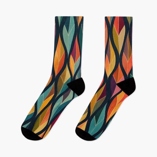 Item preview, Art Deco Retro Abstract Leaf Pattern designed and sold by EnchantArtCo.