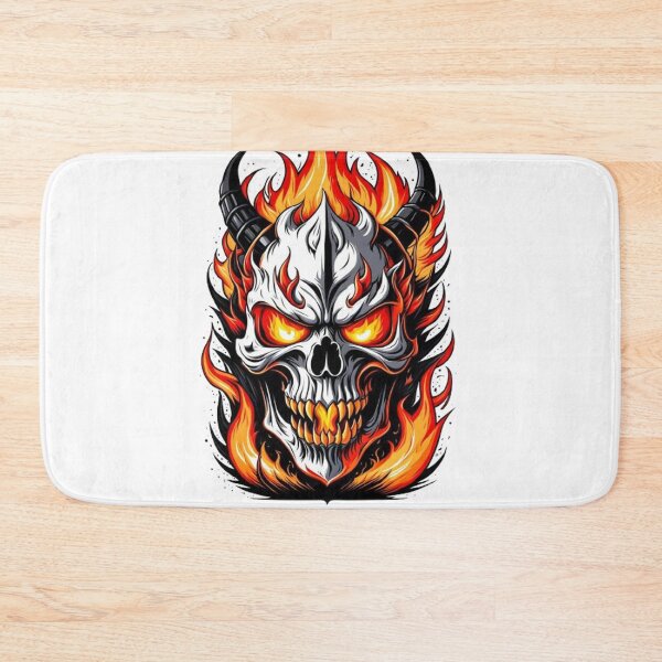 Item preview, A flaming skull, its glowing eyes piercing the darkness designed and sold by CHRIST5000.
