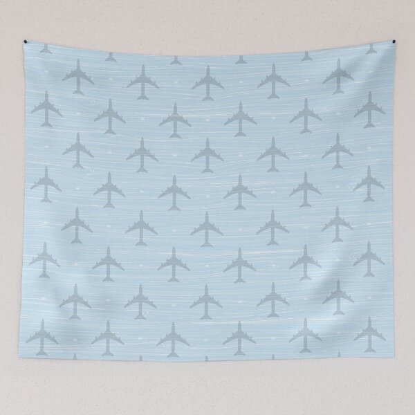 Item preview, Sky Blue Cloudscape Airplane Pattern designed and sold by NOVOImpression.
