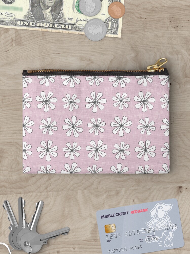 Thumbnail 3 of 4, Zipper Pouch, White Flowers Pink Background designed and sold by CarlaBaremb.