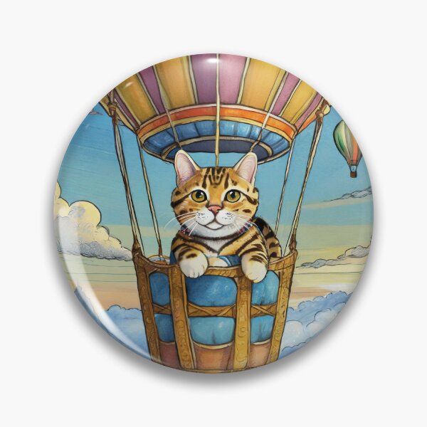 Item preview, Whimsy Hot-Air Balloonist Adorable Kitty designed and sold by omerfdln34.