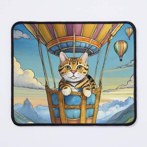 Item preview, Whimsy Hot-Air Balloonist Adorable Kitty designed and sold by omerfdln34.