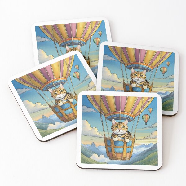 Item preview, Whimsy Hot-Air Balloonist Adorable Kitty designed and sold by omerfdln34.