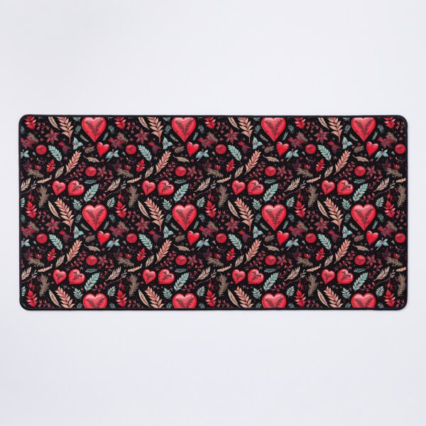 Item preview, leaves with hearts on the dark background designed and sold by YeKnot.