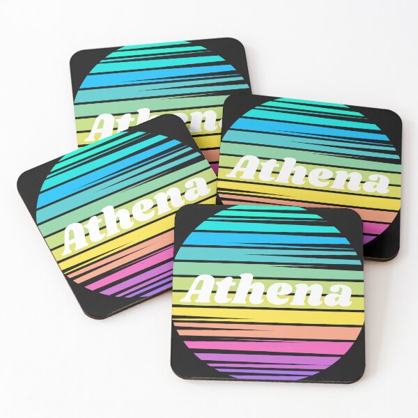 Item preview, Athena | Athena Colorful Name | Sunset Beach | Cool Names | Stripes designed and sold by ShroomMagic.