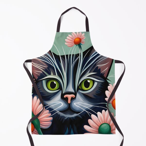 Item preview, Black Cat and Flowers 2 designed and sold by Reclining Buddha Cat.