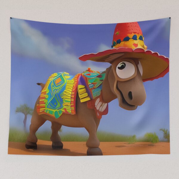 Item preview, A Fun and Festive Donkey In A Sombrero designed and sold by Paw's Arts.