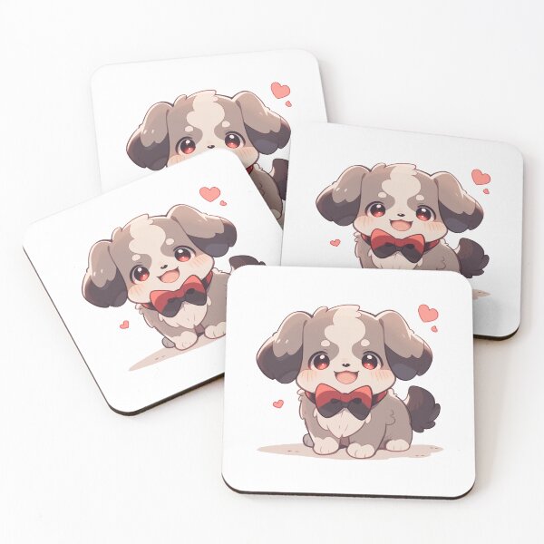 Item preview, Cute Kawaii Happy Puppy with Hearts Dog in Love designed and sold by CozyKawaiiArt.