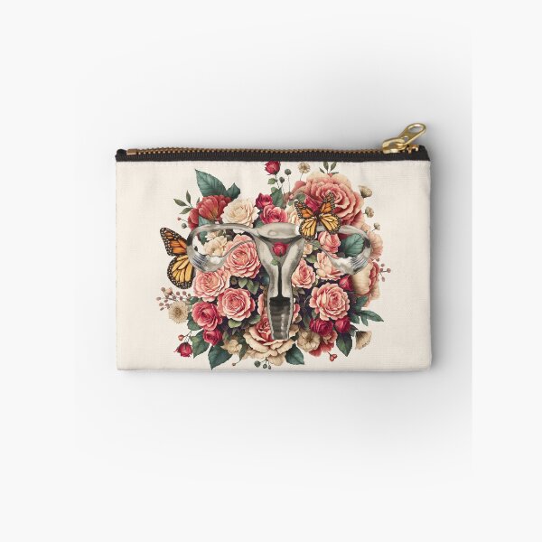 Item preview, Vintage Floral Uterus with roses, uterine cancer support, Feminist, femminism, uteruses, girl, women, watercolor style designed and sold by Collagedream.