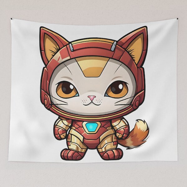 Item preview, Sticker Style Cat dressed as IronMan - Cute designed and sold by Horibeto.
