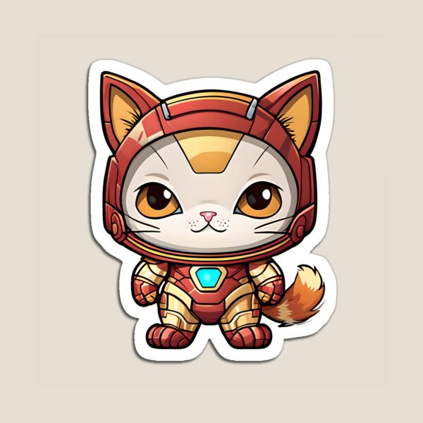Item preview, Sticker Style Cat dressed as IronMan - Cute designed and sold by Horibeto.