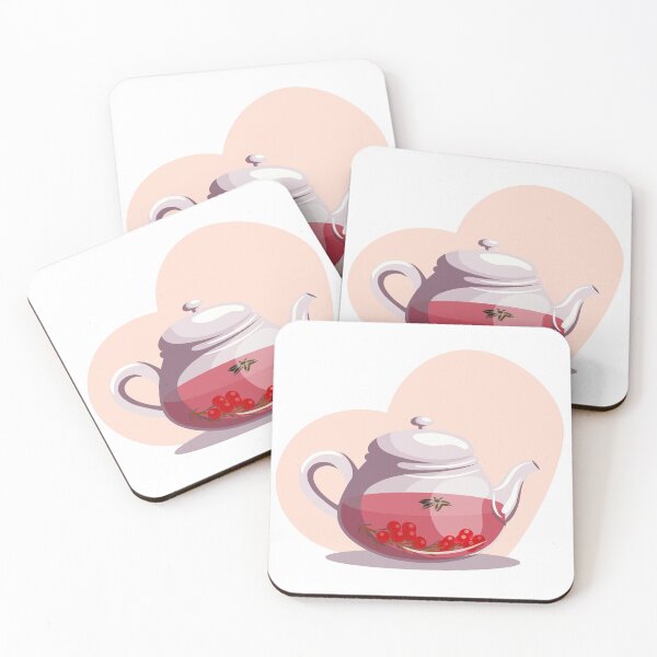 Item preview, Vector illustration of glass teapot with fruit tea designed and sold by Familyshmot.