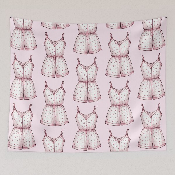 Item preview, Pink Heart Romper Pajamas designed and sold by AmberRoseWrites.
