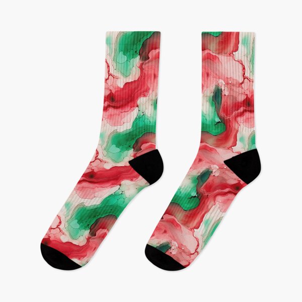 Item preview, alcohol ink red and green abstract designed and sold by YeKnot.