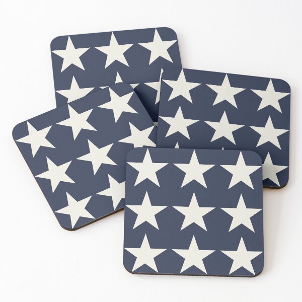 Item preview, LARGE CREAM and NAVY BLUE STARS   designed and sold by RachelMacht.