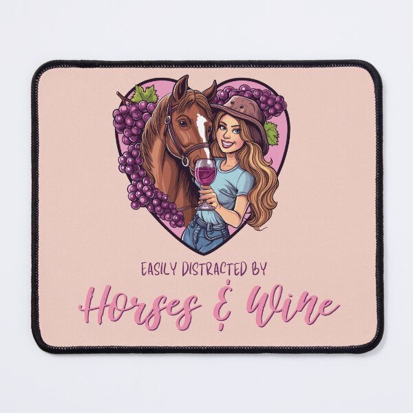 Artikelvorschau, Leicht abgelenkt von Pferden und Wein – perfektes Reitergeschenk, lustig entworfen und verkauft von KatanaCreative.