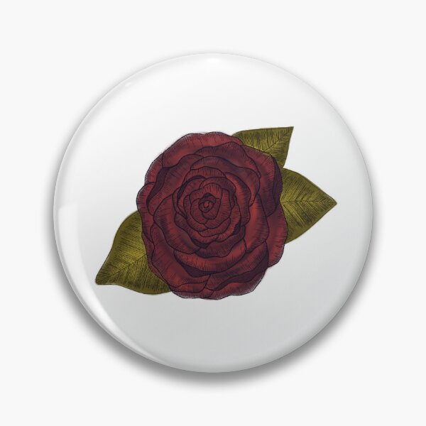 Item preview, Dark red rose floral botanical digital drawing designed and sold by Beardraws18.