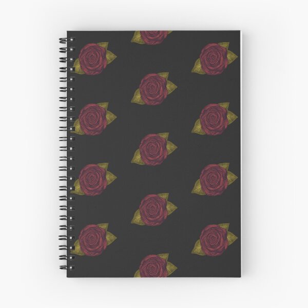 Item preview, Dark red rose floral botanical digital drawing designed and sold by Beardraws18.