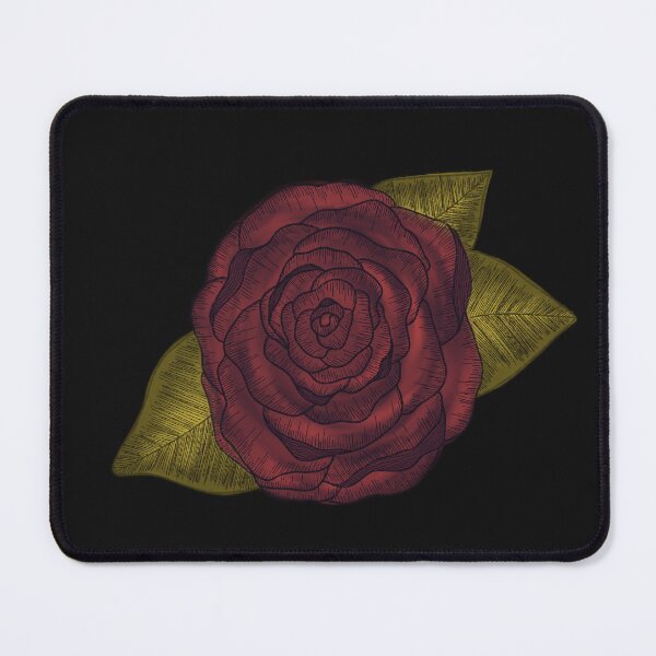Item preview, Dark red rose floral botanical digital drawing designed and sold by Beardraws18.