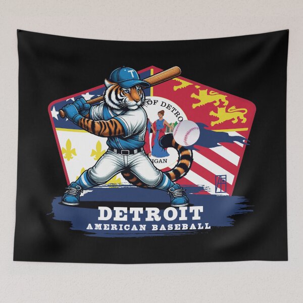 Item preview, USA - American BASEBALL - Detroit - Baseball mascot - Detroit baseball designed and sold by ArtProjectShop.