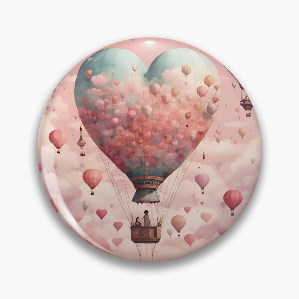 Item preview, Romantic Heart Shaped Ballon Pink Watercolor designed and sold by ShaViArt.