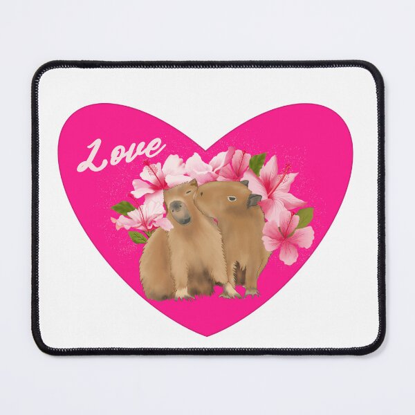 Item preview, Capybaras in love with Hibiscus flowers designed and sold by A Sweet Fragrance Art.