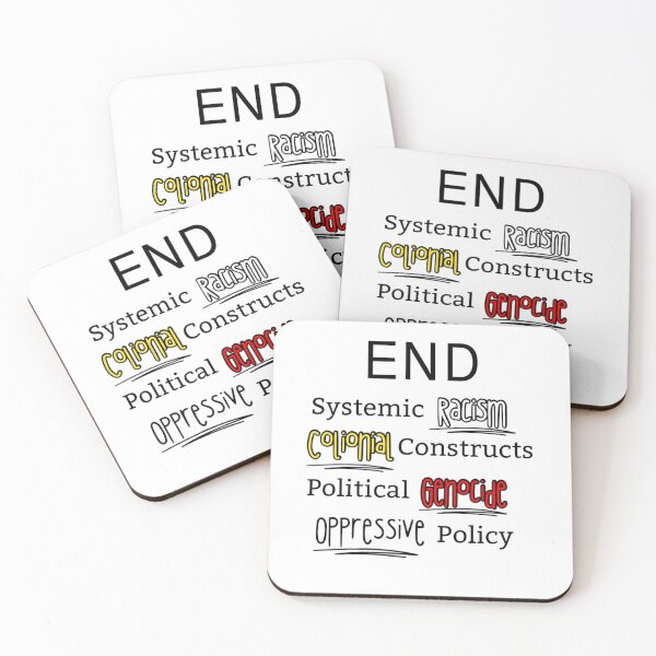 Item preview, End racism, colonialism, genocide, & oppression designed and sold by ReduceHarm.