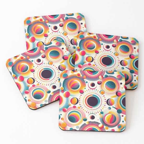 Item preview, Colorful Rainbow Eclipse Mid Mod Drawing Illustration Drawing designed and sold by CoffeeIsATrip.