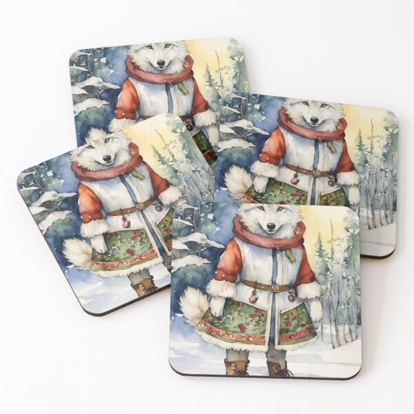 Item preview, Arctic Fox Wating for Santa Gift designed and sold by Suraj Thapa.
