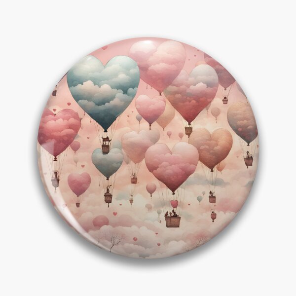Item preview, Love Heart Shaped Ballons Pink Watercolor designed and sold by ShaViArt.