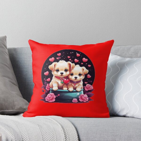 Item preview, Cute dogs with love hearts and roses for Valentine's Day designed and sold by YolaShopOnline.