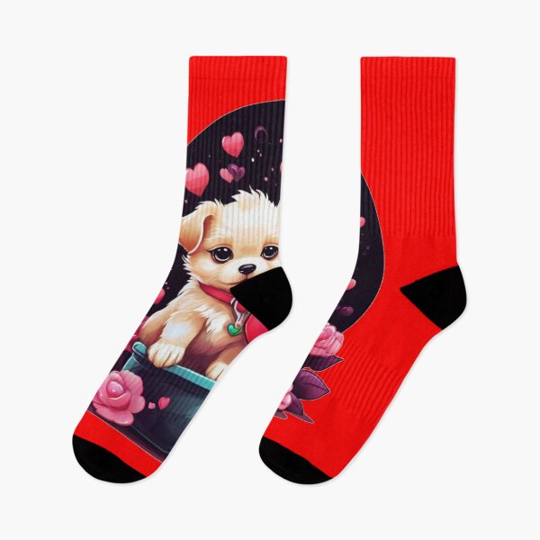 Item preview, Cute dogs with love hearts and roses for Valentine's Day designed and sold by YolaShopOnline.