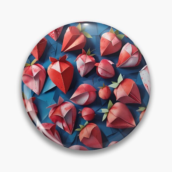 Item preview, Origami Strawberries Pattern Red Blue designed and sold by ShaViArt.