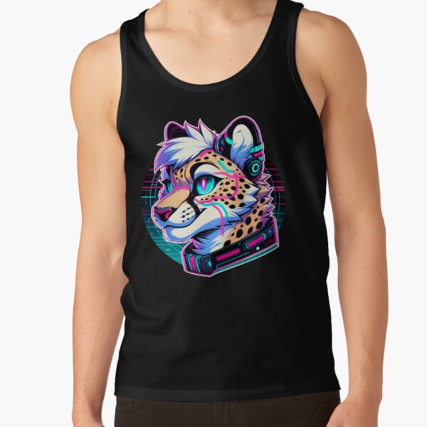 Item preview, Cyberpunk Neon Furry Anthro Cheetah designed and sold by BlueBullBazaar.