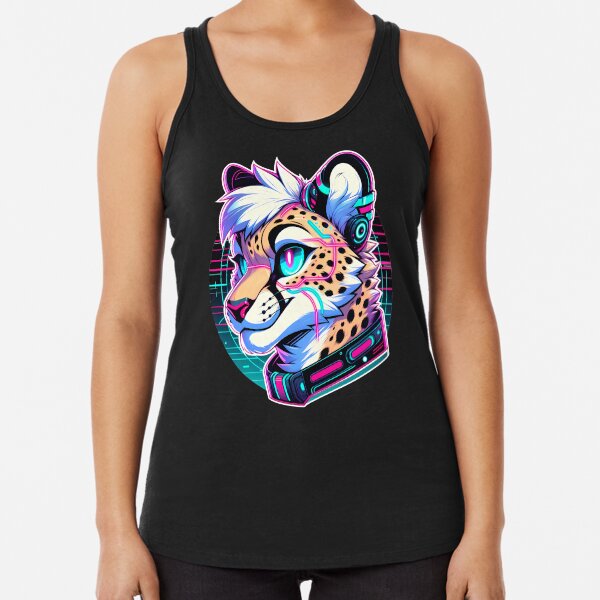 Item preview, Cyberpunk Neon Furry Anthro Cheetah designed and sold by BlueBullBazaar.