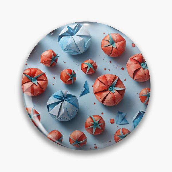 Item preview, Origami Tomatoes Pattern Red Blue designed and sold by ShaViArt.
