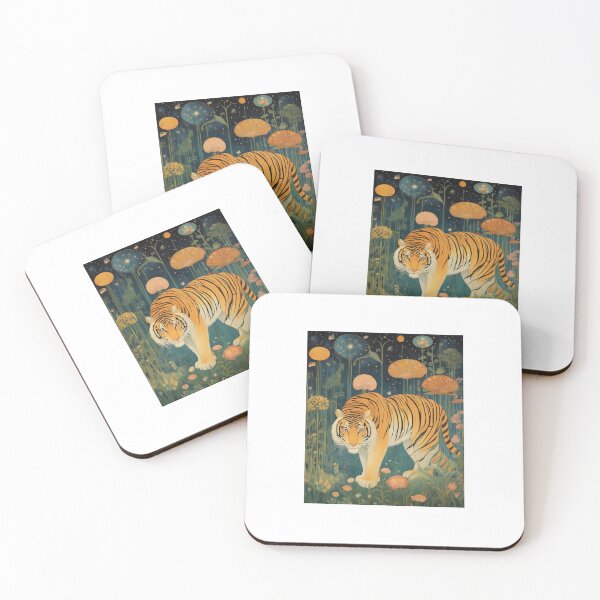 Item preview, Elegance Unleashed: Tiger Celestial Majesty in Art Nouveau Splendor designed and sold by madhatdesigns.