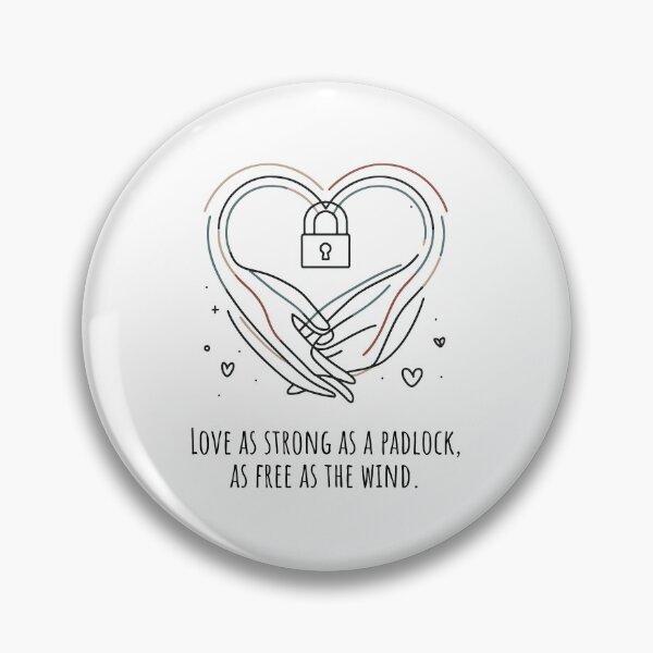 Item preview, Art one line Love as strong as a padlock, as free as the wind. designed and sold by Expressartzone.