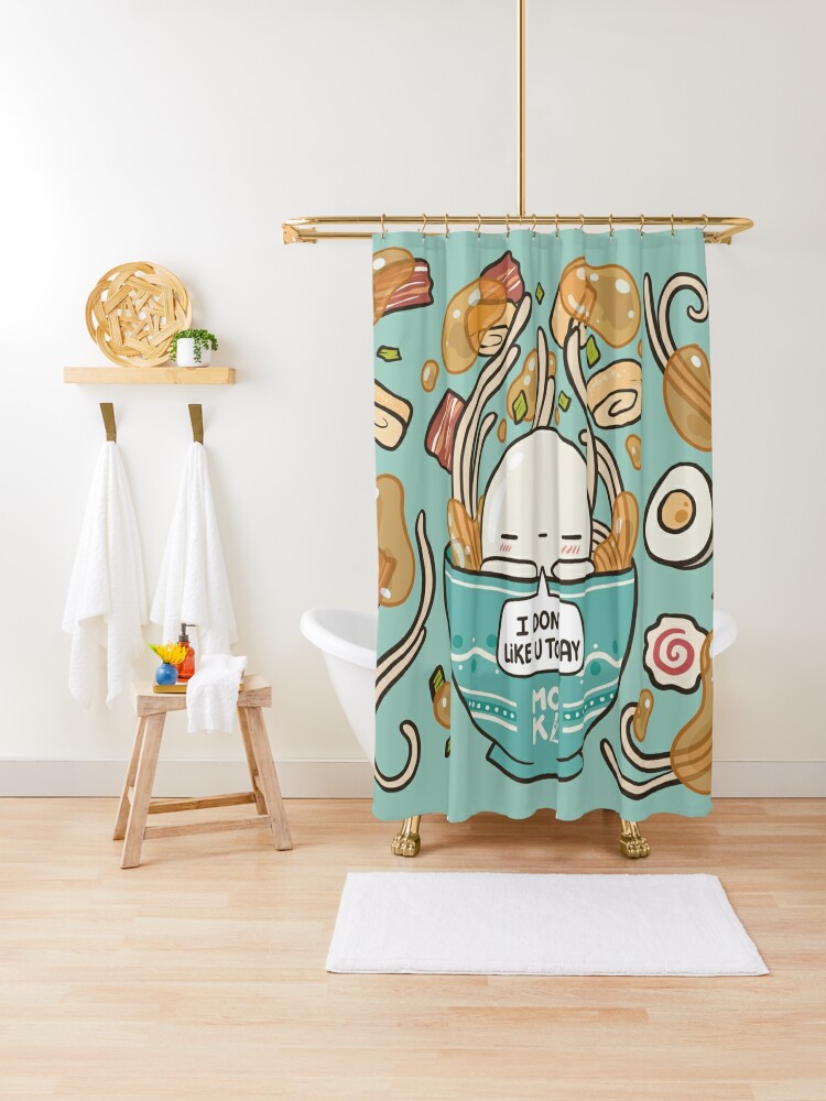 Shower Curtain, Moki ramen designed and sold by mokioki
