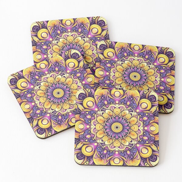 Item preview, Purple & Yellow Mandala 4 designed and sold by ollie-shop.