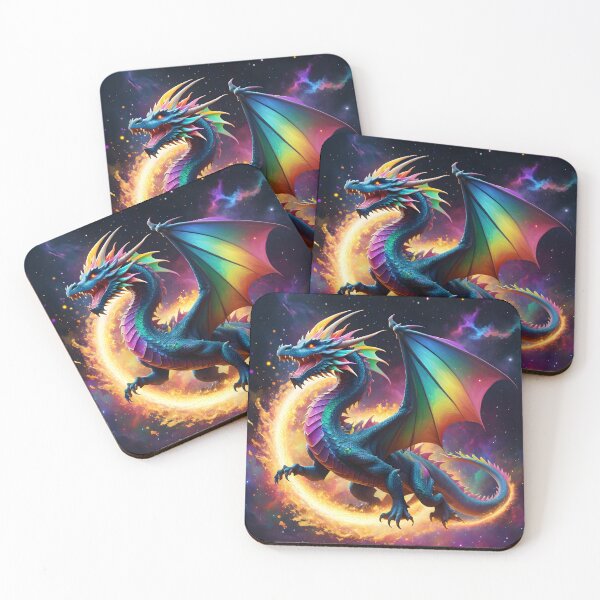Item preview, Mythical "Rainbow" Dragon 3  fantasy art pic designed and sold by PineappleBlend.