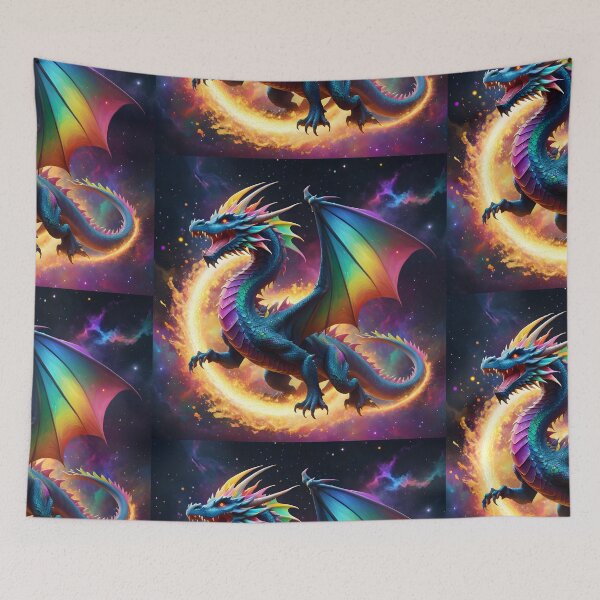 Item preview, Mythical "Rainbow" Dragon 3  fantasy art pic designed and sold by PineappleBlend.