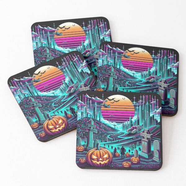Item preview, Neon Nights: Cyberpunk Halloween Pumpkins designed and sold by American Artist Designs.