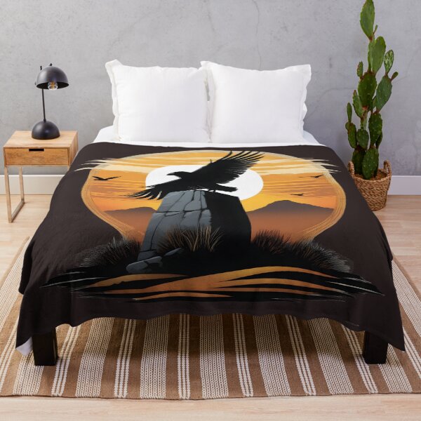 Item preview, Mountain Moorland: Crow's Solitude and a retro Sunset T-Shirt designed and sold by leyfinder.
