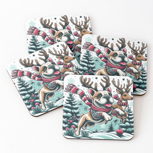 Item preview, Frenchie's Reindeer Romp designed and sold by bjrocket89.