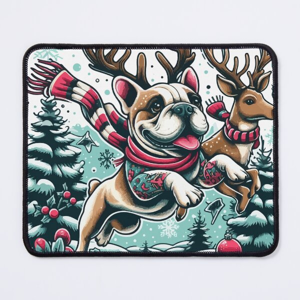 Item preview, Frenchie's Reindeer Romp designed and sold by bjrocket89.