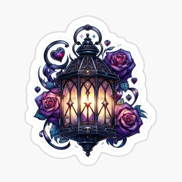 Item preview, Gothic lantern valentines day goth Sticker designed and sold by Expressions-Sel.