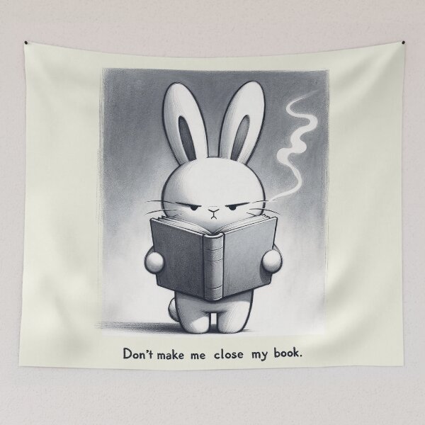Item preview, Don't Make Me Close My Book - Grumpy Bunny Reading designed and sold by RuyaFab.