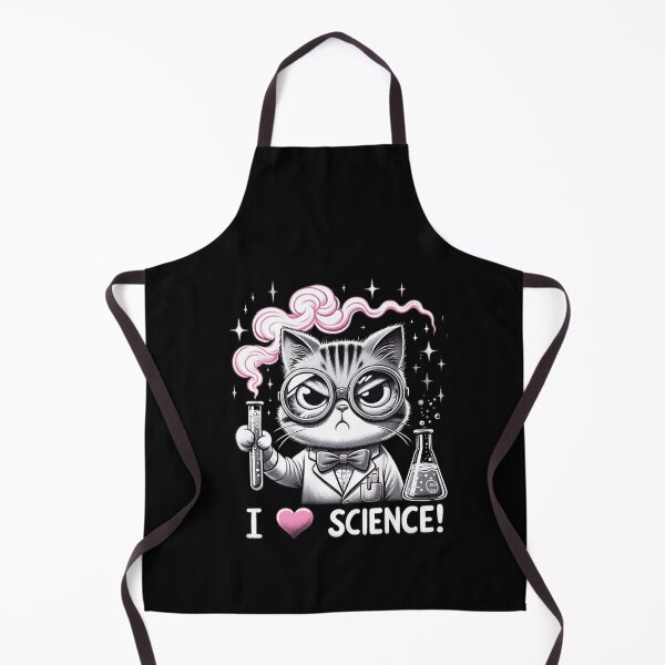 Item preview, I Love Science - Nerdy Cat with Test Tubes Illustration designed and sold by RuyaFab.